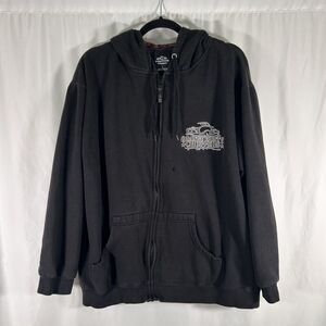 Vintage Orange County Choppers Hoodie Men's Large Full Zip Drawstring Pockets